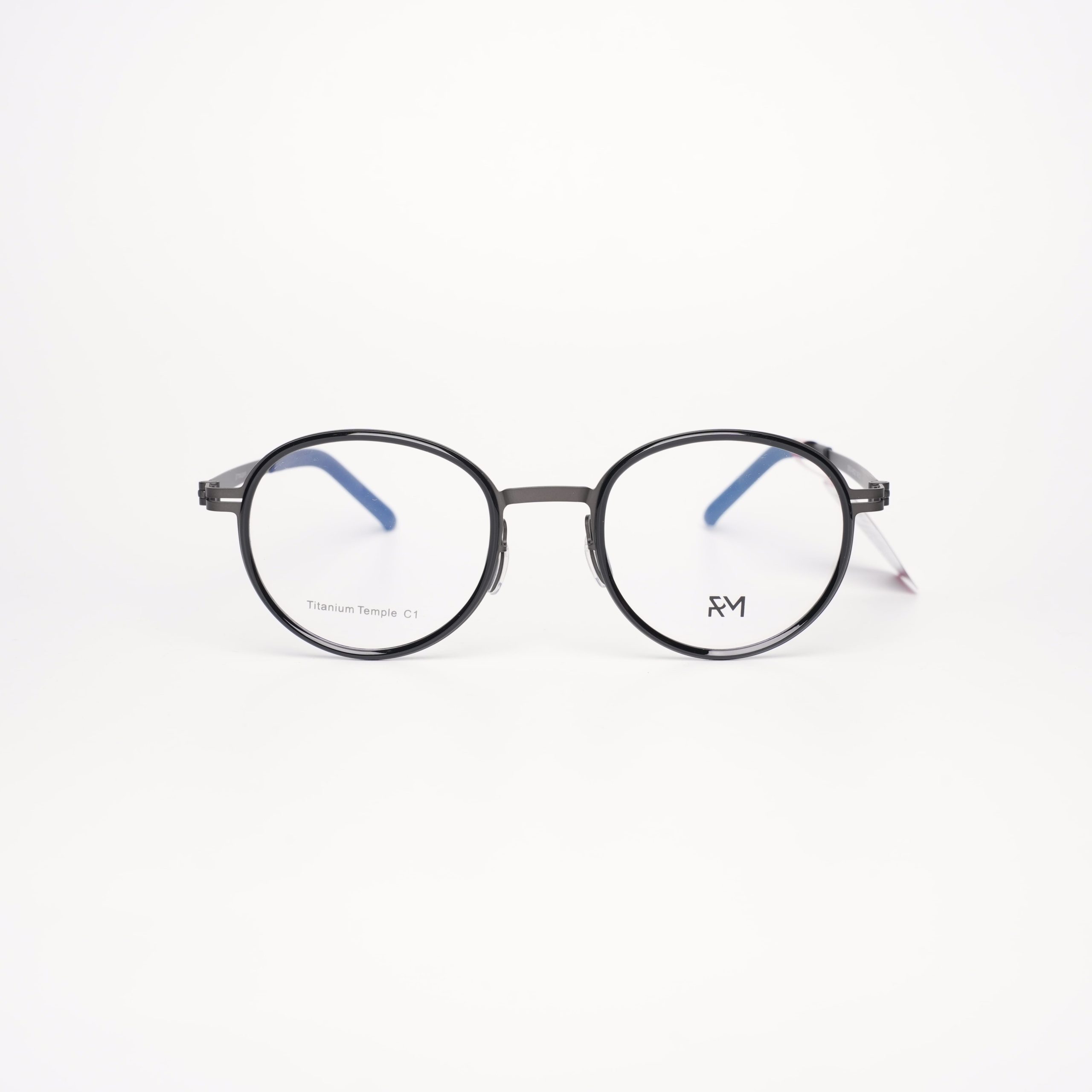 REDMONKEY-RMFB430C1-1090K-GOC1-scaled-1.jpg Gọng Kính Unisex RedMonkey Tròn Kim Loại Đen Bóng MK-GK-RMS0104-C1-48 - Ảnh 1
