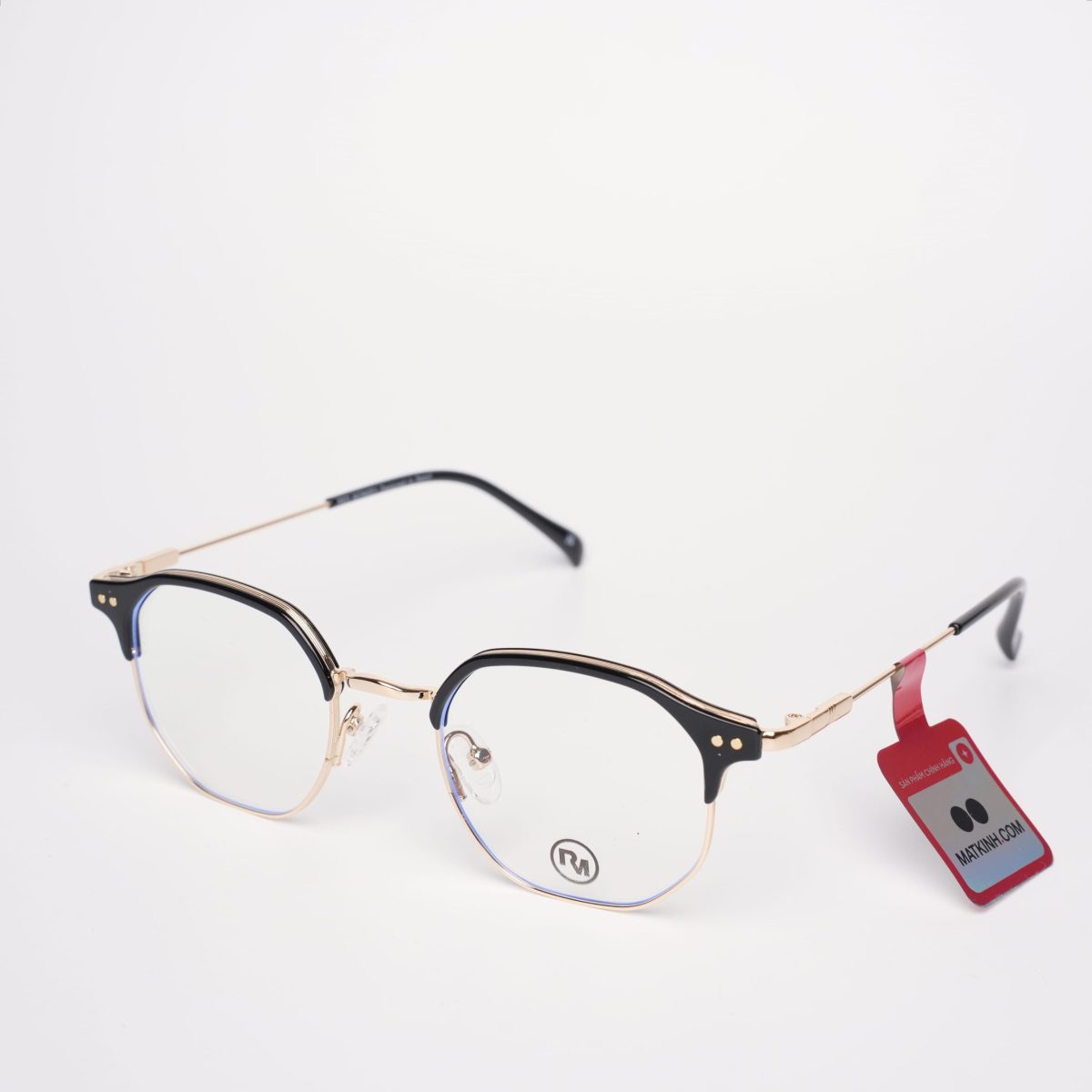 Gọng Kính Unisex RedMonkey Đa Giác Kim Loại Đen Vàng MK-GK-RMM2521-C1-49 - Ảnh 3